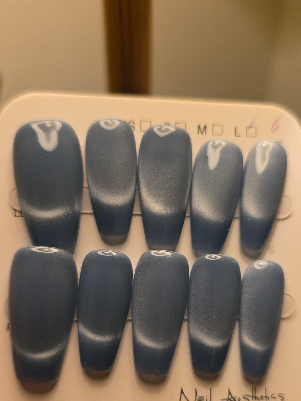 Blue Press-On Nail Set - Size Large